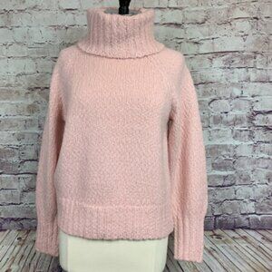J. Crew Pale Pink Chunky Alpaca blend Turtleneck Sweater sz S